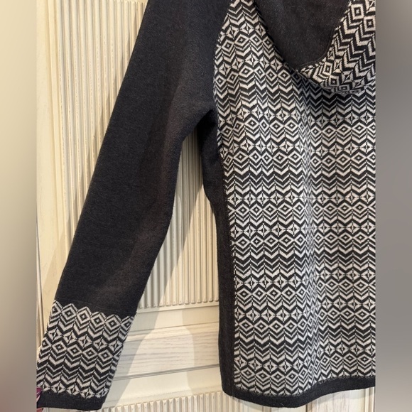 ASPEN Womens Fair Isle Gray Hooded Ski Sweater Size Small - Picture 9 of 15